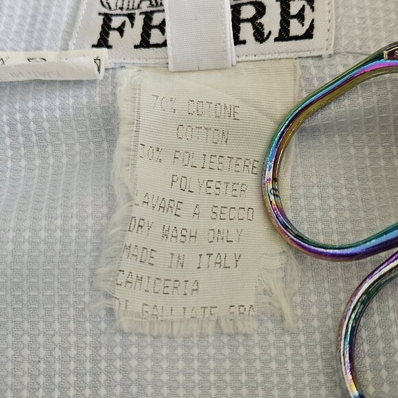 Gianfranco Ferre Dress Shirt Men 17 US 43 Blue Textured LS Hidden Buttons Office - Picture 11 of 16